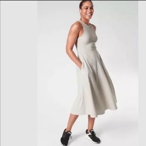 ATHLETA Winona Midi Support Dress Beige VERY gently worn,in excellent condition